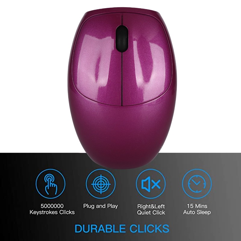 2.4G Wireless Mouse Symmetric with USB Receiver for Desktop Computers