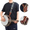 Nefelibata Banjo Strap, 2" Wide, Full Grain Leather Jacquard Embroidered,