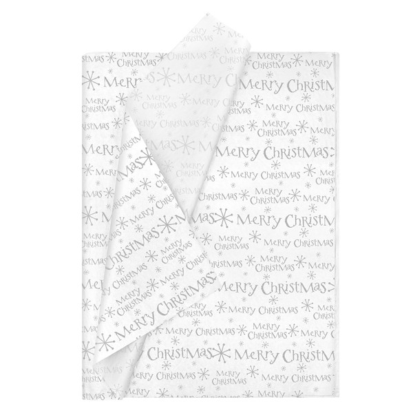 20pcs 50 * 35cm Sliver Tissue Paper with Snowflake and