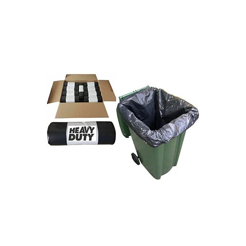 Black Wheelie Bin Liner Refuse Sacks Rubbish Sacks Strong Bin