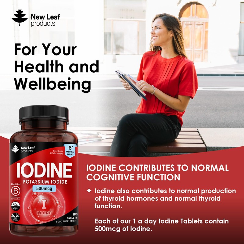 Iodine Tablets 100% RI - Vegan High Strength 180 Tablets