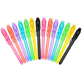 OFFCUP UV Pen, Pack of 14 Children's Magic Pens, Invisible Pen with UV Lamp, Spy Pen, Children's Secret Pen for Writing Secret Messages, Invisible Writing, Children's Birthday Party Favours