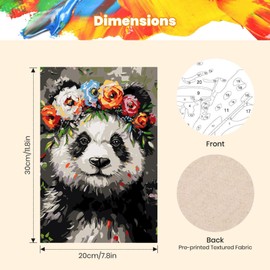 6 Pack Animals with Wreath Paint by Numbers Kit for Adults, Adults Painting by Number Kits on Canvas, Easy Acrylic Arts Crafts Beginners for Gifts Home Decor (Panda,Cow,Elephants,etc)