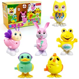 Toys for 2 3 4 5 Year Old Boys Girls Gifts, 6 Pcs Wind Up Kids Toys 3-5, Cute Animal Toddler Toys 3-4, Christmas Stockings Stuffers Birthday Easter Gifts Party Favors for Kids