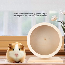 QANYEGN Hamster Wooden Running Wheel, Quiet Hamster Running Wheels, Hamster Silent Exercise Wheels for Exercise Toy (Medium)