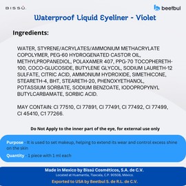 Bissú Waterproof Liquid Eyeliner - 1ml each (07 Violet)