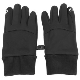 1 Pair Black Unisex Cycling Gloves Waterproof Skiing Non Slip Wind Proof Fleece Lined Gloves for Winter