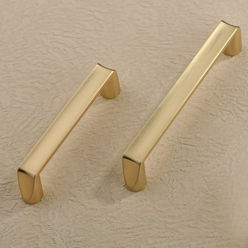 Myxekllo Gold Cabinet Drawer Pulls, 96mm Brushed Brass Pulls Handles