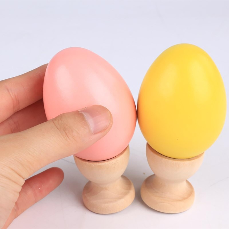 XineYuor 8pcs Wooden Egg Holder Cocque Decorations Egg Containers Perfect