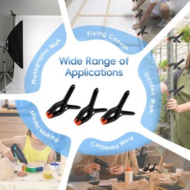 Gentpovth Pack of 20 Spring Clamps, Plastic Clamp Set, 2 Inch 70 mm Small Tension Clamps, High Performance Spring Clamps, Tension Clamps for Woodworking for DIY Projects, Photo Studios