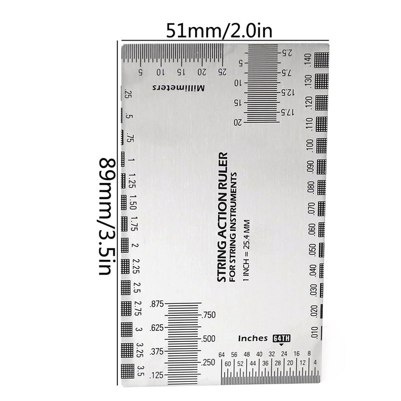 String Action Ruler Stainless Steel Height Gauge Replacement Guitar Repairing