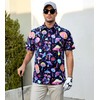 Fanient Men Golf Shirts Dry Fit 3D Mushroom Polo Shirts