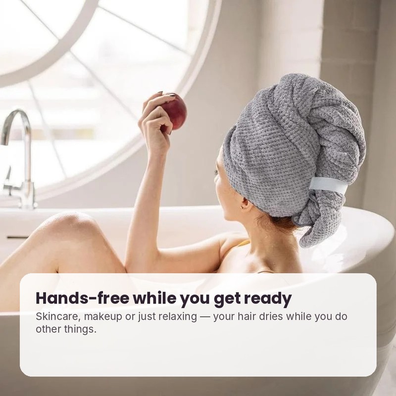 Microfiber Hair Towel Wrap – Extra-Large Quick-Dry Hair Turban with