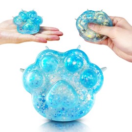 ZTATU Cat Paws Squishy Fidget Toys (1PCS) Stress Balls for Adults Squishy Sugar Ball, Party Favors Squeeze Ball, Sensory Toys for Autistic Children Stress Relief Toy Easter Basket Stuffers (Blue)