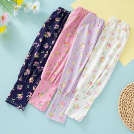 Women's Loose Fit UV Protection Cooling Arm Sleeves for Summer Outdoor & Riding Arm White (Flower)/Free Size 5ea