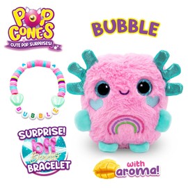 CRAZE Plush Pop Cones Bubble - Mango Scented Plush Toy with Surprise - Includes BFF Bracelet - Super Soft Cuddly Toy for Kids - Gift Idea