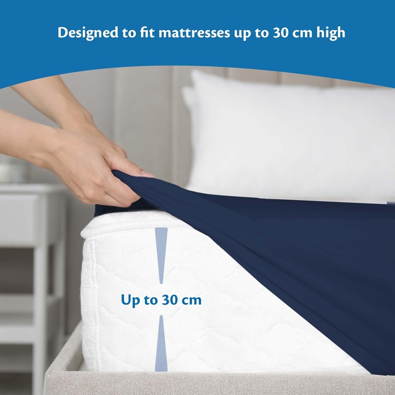 Small Double Fitted Sheet for Size 120x190 cm in Blue