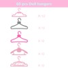 E-TING 60 Pcs Mini Doll Clothes Hangers - Plastic Mixed