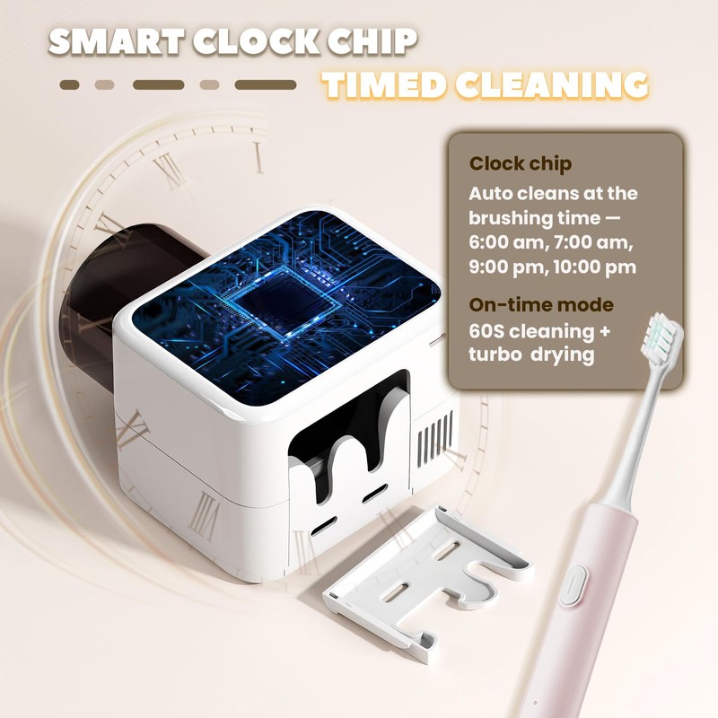 Multi-Function Electric Toothbrush Holder, 3 Clean Modes Smart Toothbrush Dryer