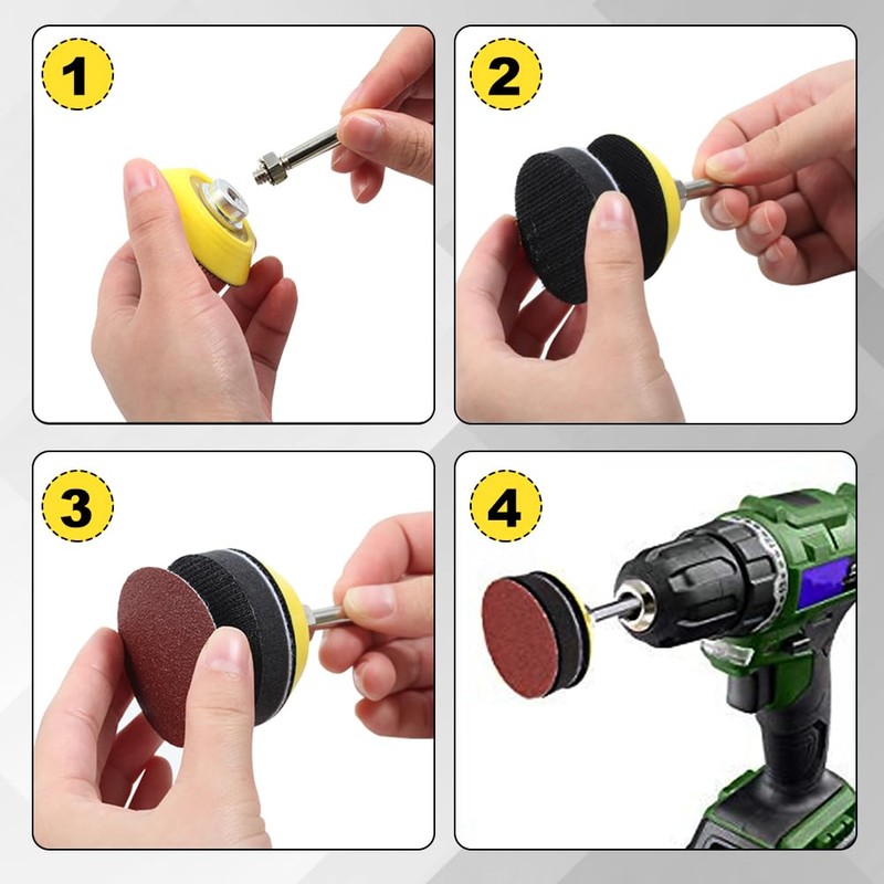 SPEEDWOX 5 Packs 1 Inches Hook and Loop Sanding Discs