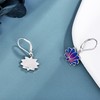 URONE Lotus Earrings 925 Sterling Silver Lotus Flower Dangle Drop