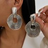 Chunky Gold Spiral Earrings,Exaggerated Texture Circle Dangle Earrings for Women,Large