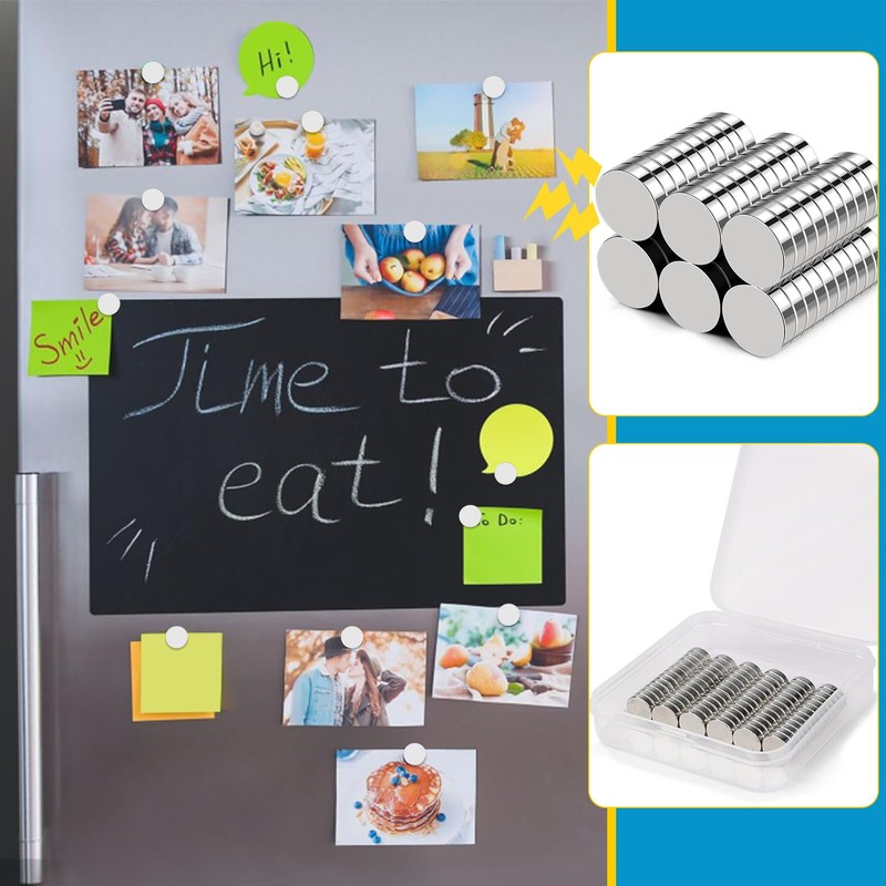 Small Magnets, 60 Pack Refrigerator Magnets 10x3mm Rare Earth Magnets