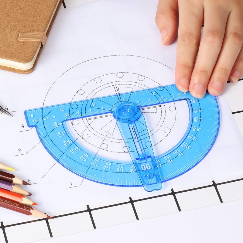 Student Geometry Math Set, Drawing Compass and 6 Inch Blue