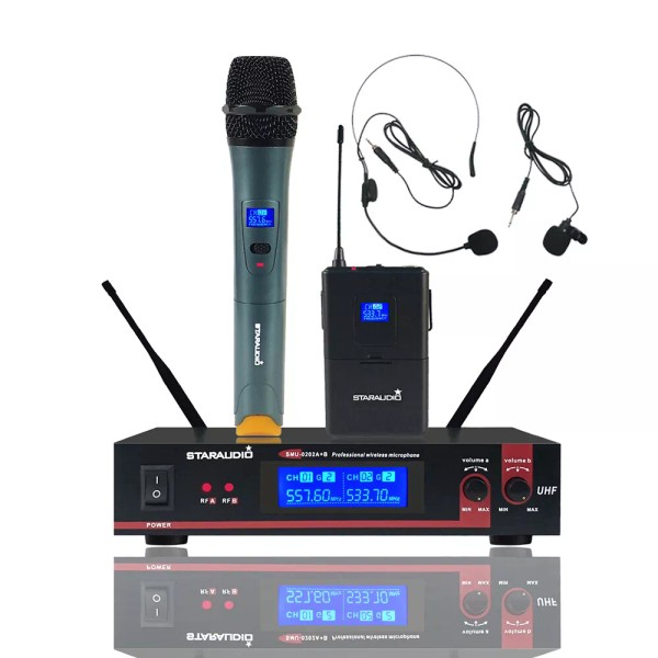STARAUDIO Wireless UHF Microphone Receiver Handheld Mic Headset Lavalier Lapel