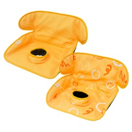 THINK GOOD TOTS Orange Piddle Pad 2-Pack – Waterproof Car Seat & Stroller Protector for Potty Training Toddlers & Babies, Machine Washable, Anti-Slip Backing, Universal Fit