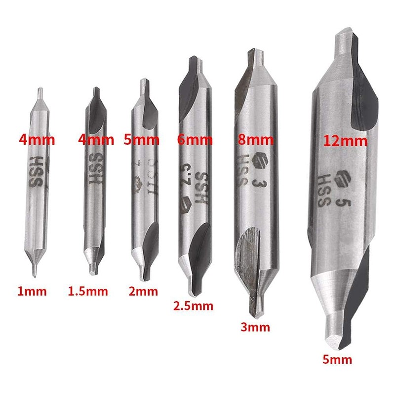 Centre Drill Set, 6 Pieces, 60 Degree Triton Stainless Steel
