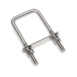 8 Sets Square U Bolts, Stainless Steel, 2"/50mm Inner Width 3.15"/80mm Length, U-Bolts for Boat Trailer with Nuts，Flat and Lock Washers, for Automobiles Trailer,Ski Boat or Sailboat Trailer