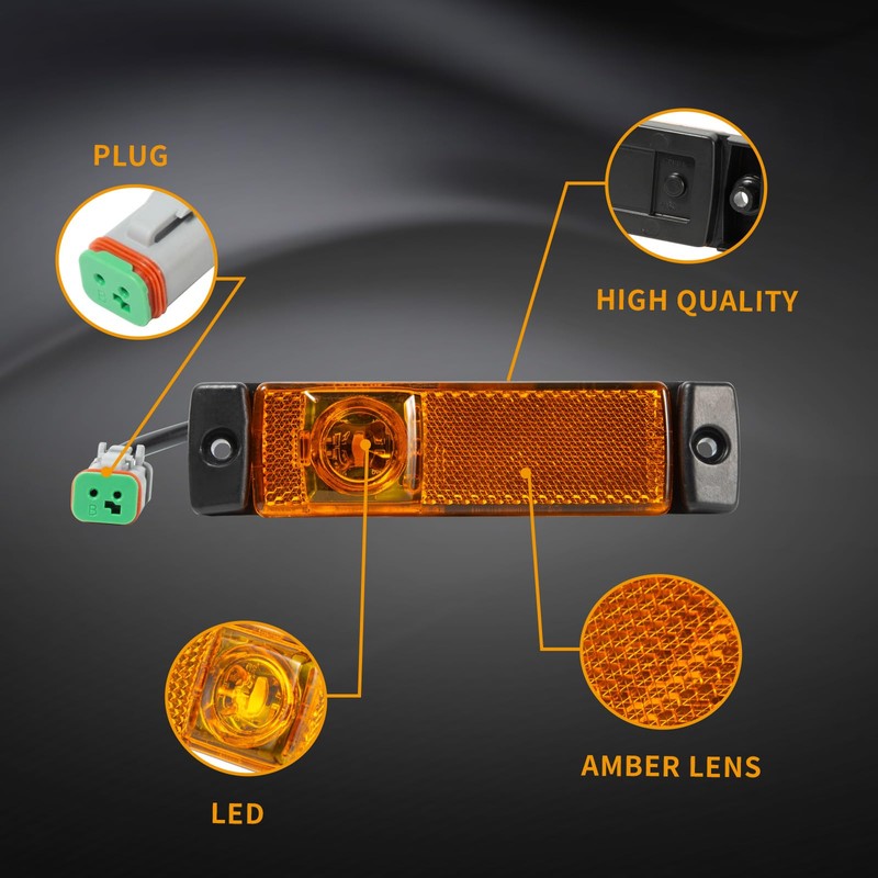 EVERESTHD 2PCS LED side marker light Amber Fairing Light Side