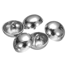 HARFINGTON 5pcs Half-Domed Metal Sewing Buttons, 18mm / 21/32" Half Round Mushroom Pearl Cap Metal Buttons with Shank for Blazer Suit, Coat, Jacket Cloth Garment Decoration, Silver