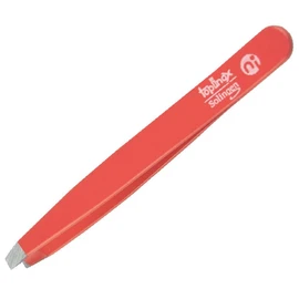 Niegeloh Solingen Straight Eyebrow Tweezers Topinox Red 9cm - Made in Germany
