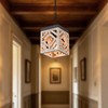 Tarentlight Rustic Wood Hanging Light Plug in, Adjustable Chain Boho