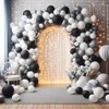 Plain Round Balloons 12 Inch White & Black Balloons for