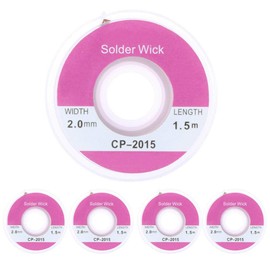5 Rolls 2mm x 5ft Desoldering Braid Wick Solder Remover with No Residue Rosin Flux