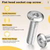 METALLIXITY Flat Head Hex Socket Cap Screws Bolts(M8-1.25x45) 10Pcs, 304