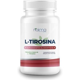 NAIMA L-Tirosina, 100 Cápsulas  Suplemento Alimenticio 100 Puro y Natural Energía, Concentración, Bienestar General  Sin Aditivos