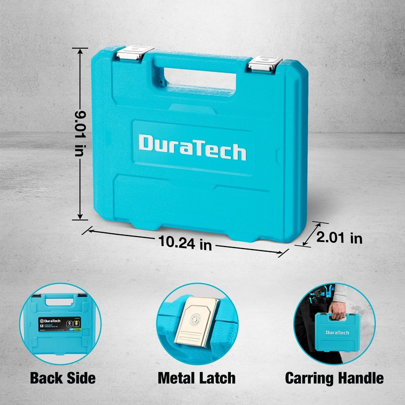 DURATECH 1/2" Drive Impact Swivel Socket Set, 13-Piece Shallow Wobble