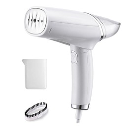 Handheld Clothing Steamer, 1000W Portable Foldable Stainless Steel Panel Steam Iron，A Small Clothing Wrinkle Remover Weighing 1.32 Pounds Suitable for Home, Travel & Office (White)