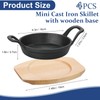 4 Sets Mini Cast Iron Skillet, 6.3 Inch Small Cast