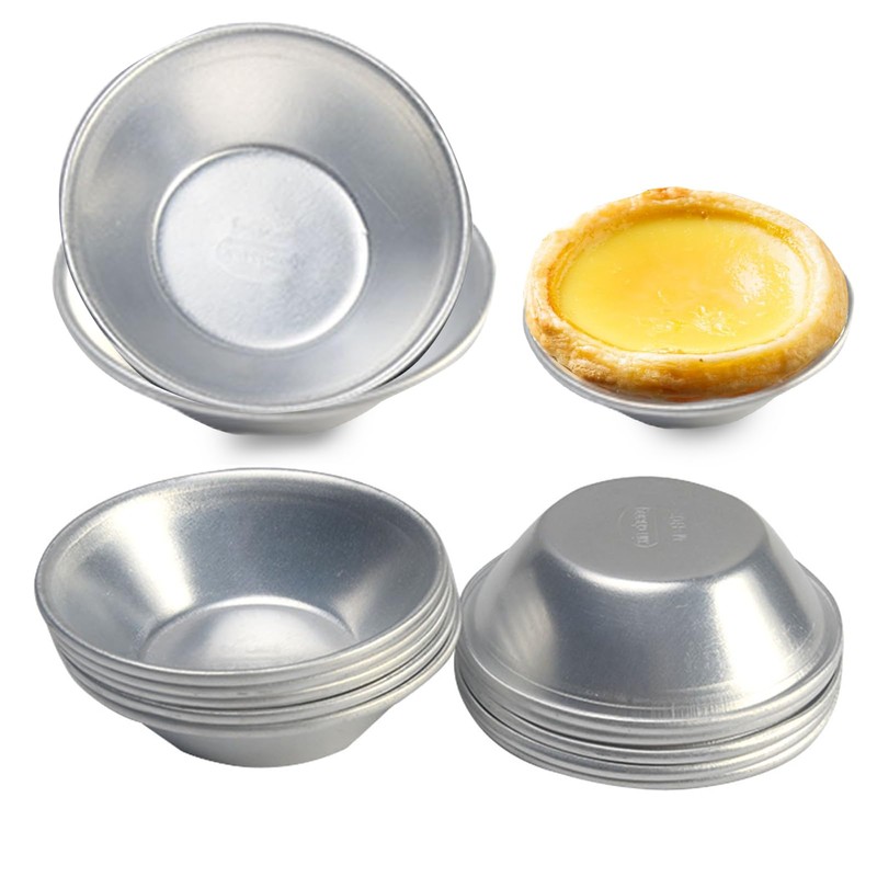 JASOLYI 10pcs Aluminum Egg Tart Molds,Tart Tin Pudding Moulds,Muffin Tin