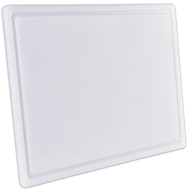 Commercial Grade Plastic Cutting Board with Juice Groove - 18 x 12 Inch for Carving Meat, Grilling, BBQ - 1/2" Thick White HDPE Poly for Food Service