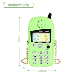 KUANG! Women Cute Digital Mobile Phone Shaped Shoulder Bag Funny Crossbody Bag Pu Messenger Chain Purse for Girls