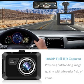 Dash Cam, 1080P Full HD Car Dashboard Camera with Looping Recording, File Lock, Automatic Recording, Built in Sensor