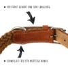 Monkimau Dog Collar Braided Genuine Leather Adjustable (S 27-33 cm