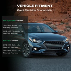 UF-652 Ignition Coil Pack & 93815 Iridium Spark Plugs Compatible with Hyundai 2012-2017 Veloster, 2012-2019 Accent & Kia 2012-2019 Rio Soul L4 1.6L Naturally Aspirated, Replace# UF652, Set of 4