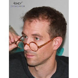 Eyekepper Round Reading Glasses a Little Large than Vintage Professor Oval Readers (Transparent Tortoise,+4.00)